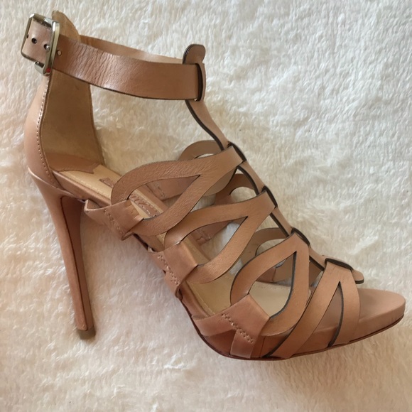 Shultz Tan Leather Open Toe Heels - Picture 8 of 10